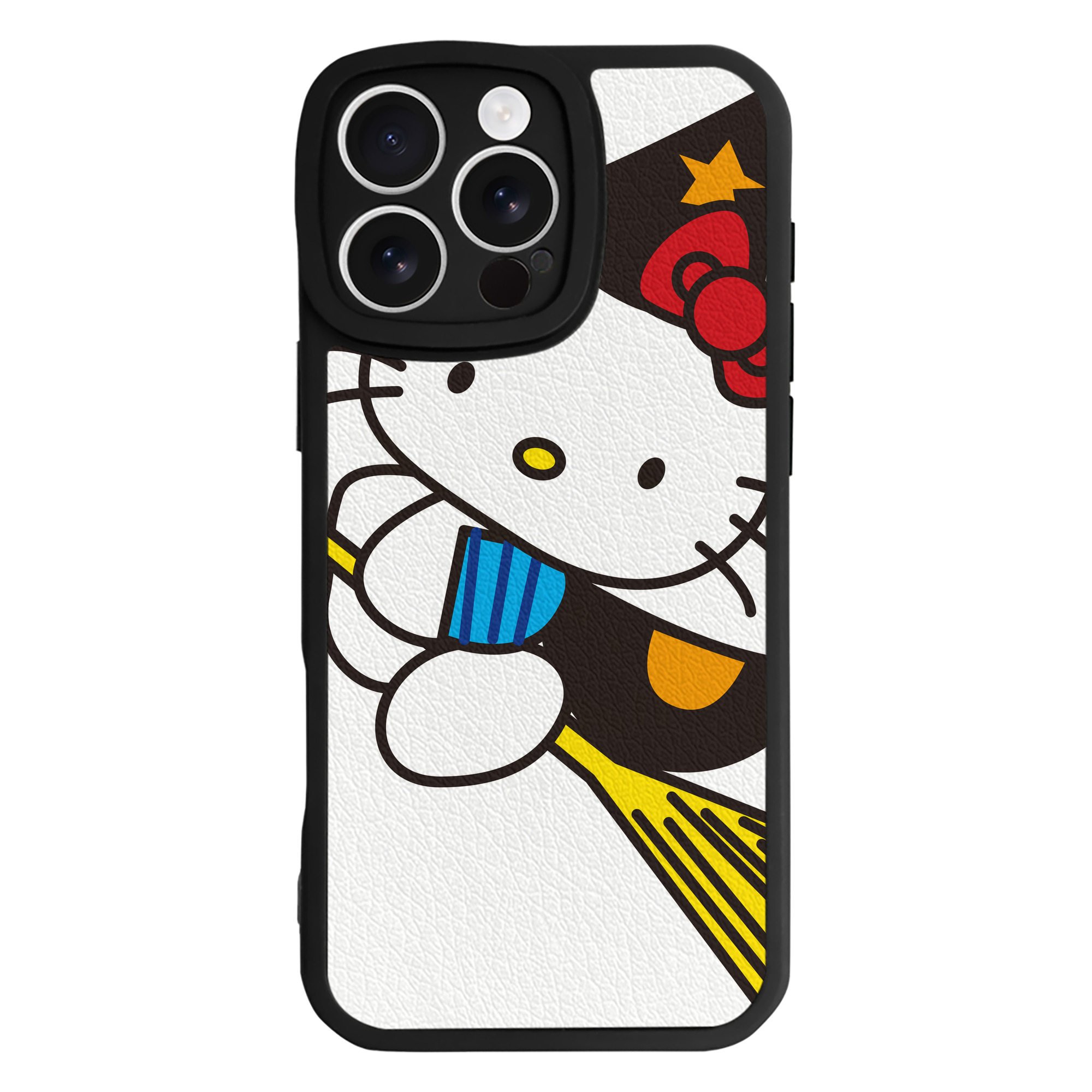 （画像用） Hello Kitty ハローキティ 【iPhone 16シリーズ対応】シリコンスマホケース（レザー調） 材質：シリコン